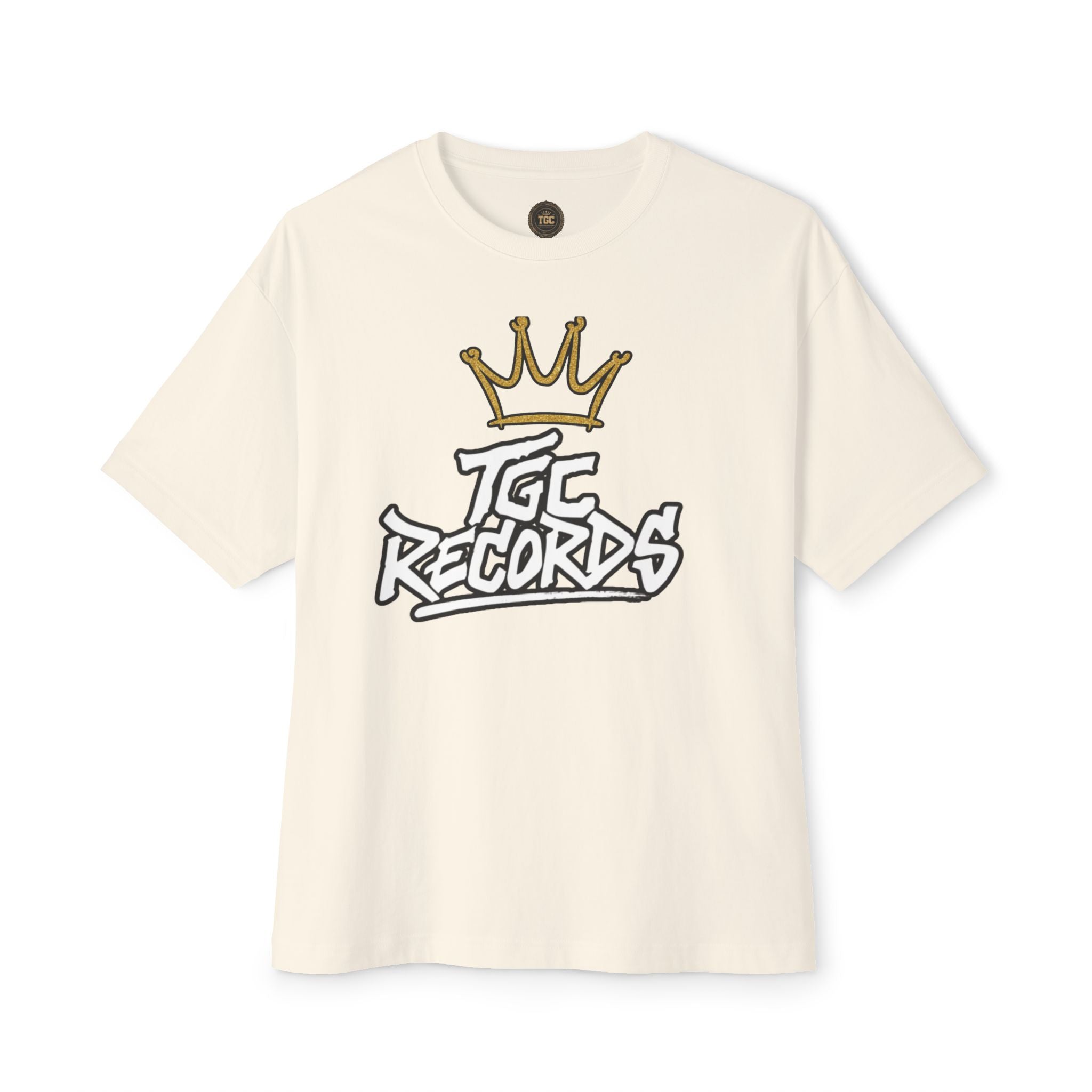 TGC Records Signature Crown Tee – Oversized Boxy Fit