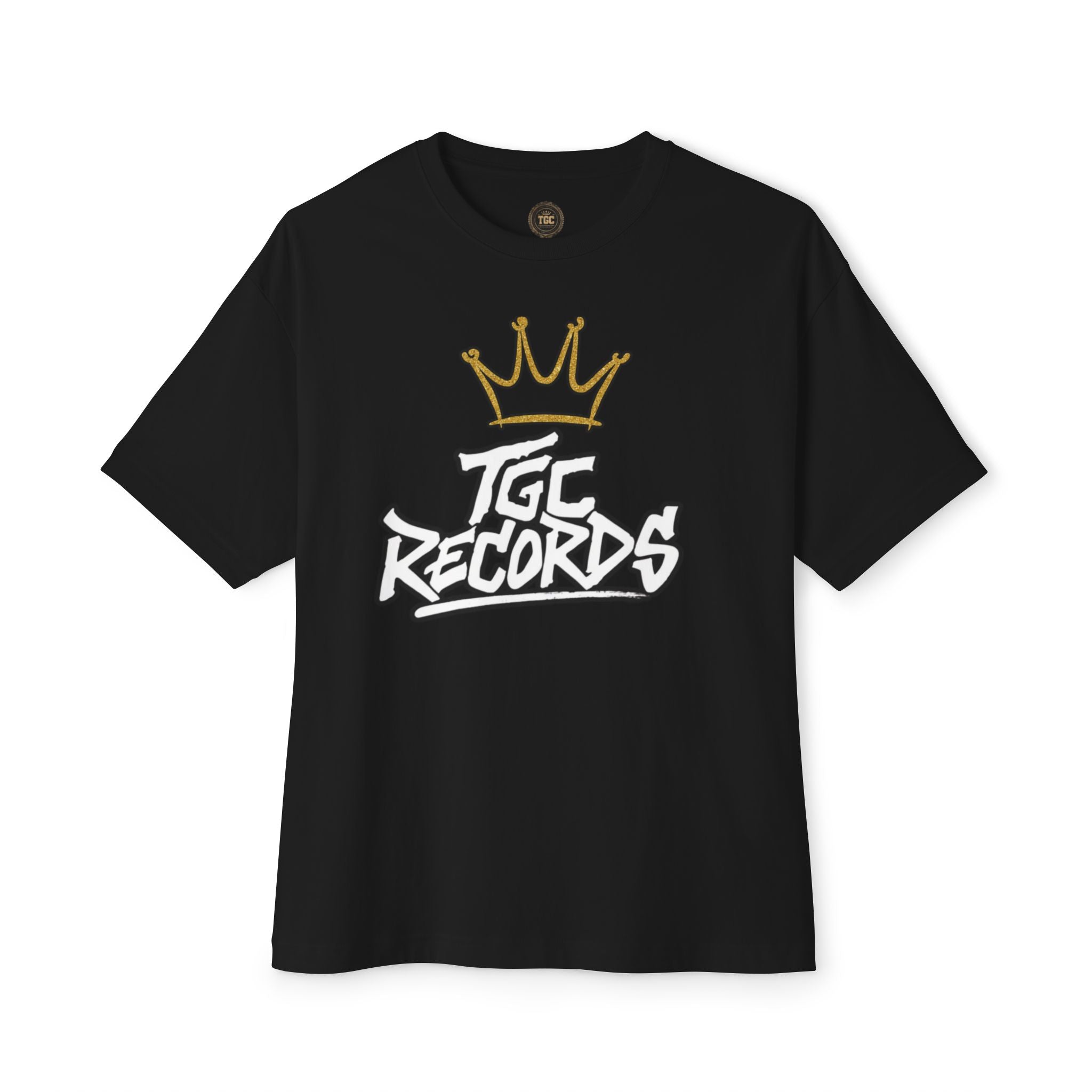 TGC Records Signature Crown Tee – Oversized Boxy Fit