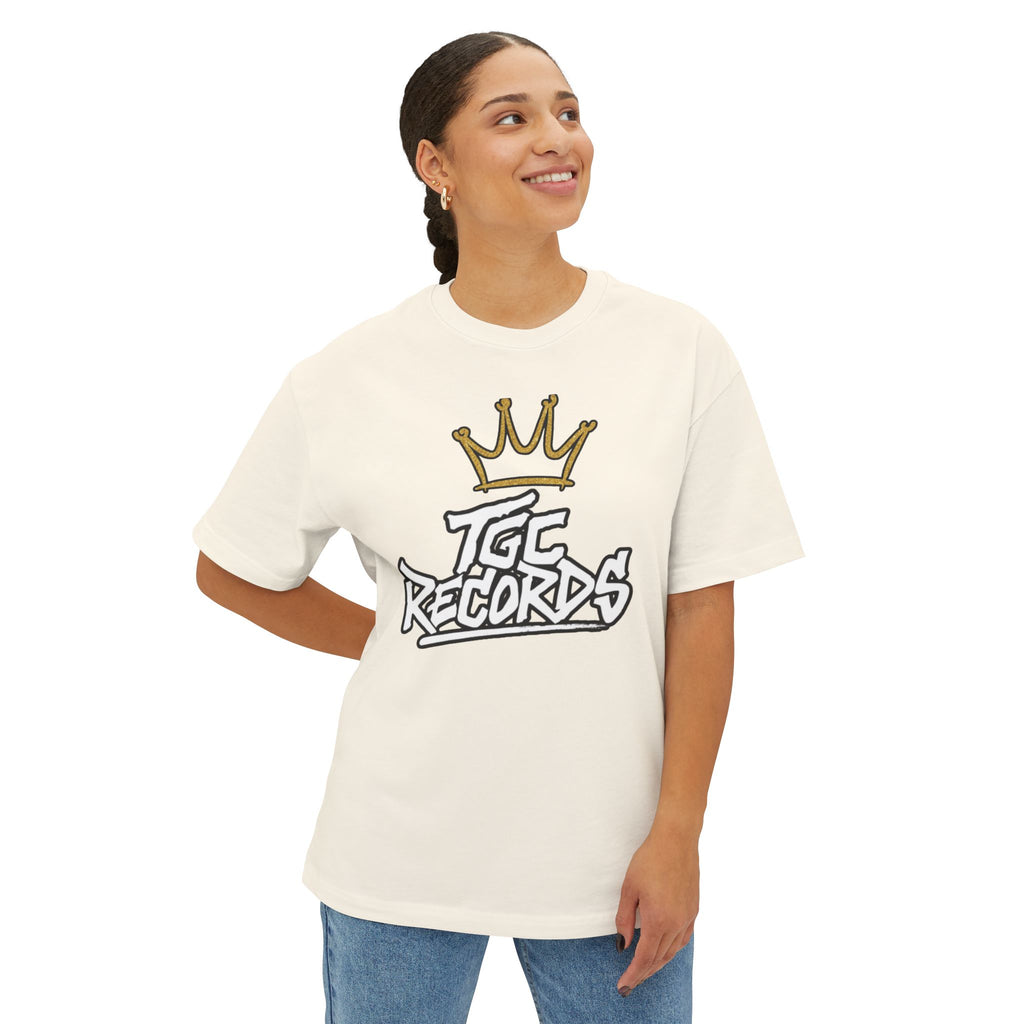TGC Records Signature Crown Tee – Oversized Boxy Fit